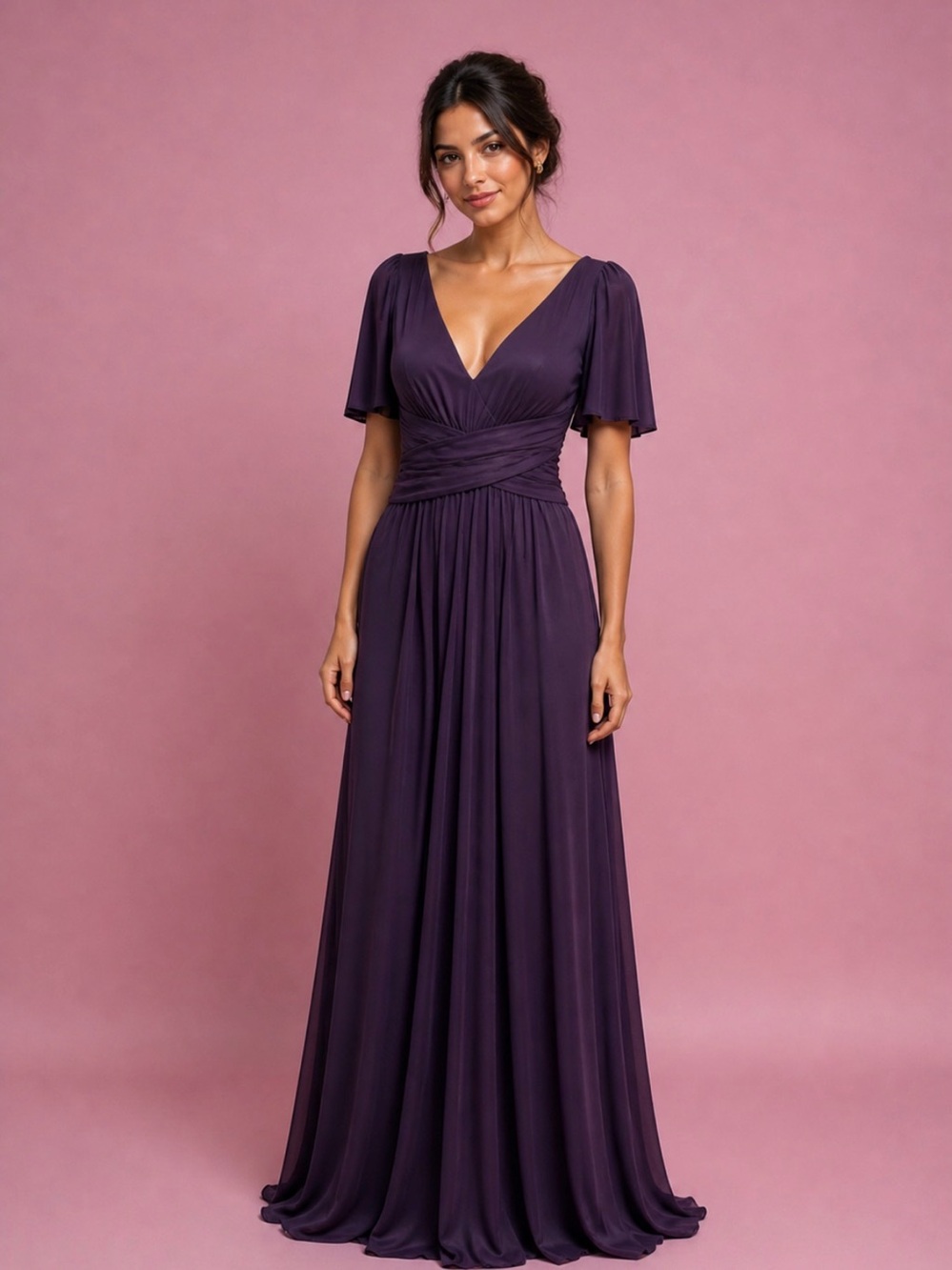 David’s Bridal Plum Colored Evening Gown